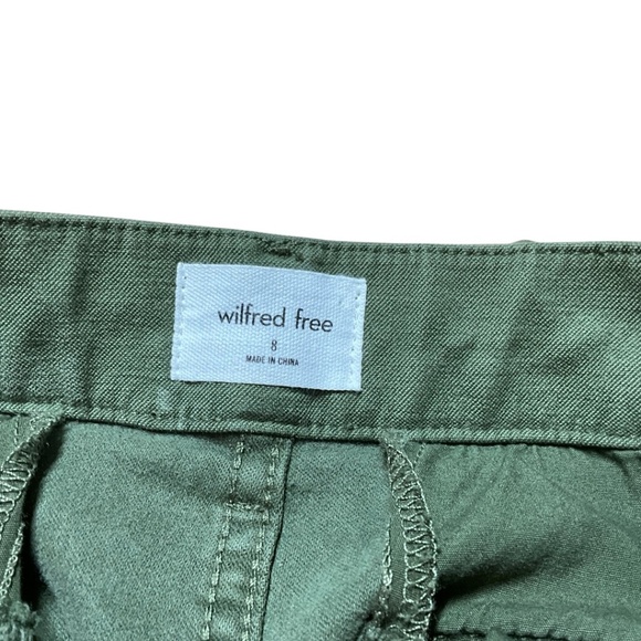 ARITZIA WILFRED FREE Havasu Olive Green Chino Cargo Skirt Multi Pocket US Sz 8 - Picture 5 of 10